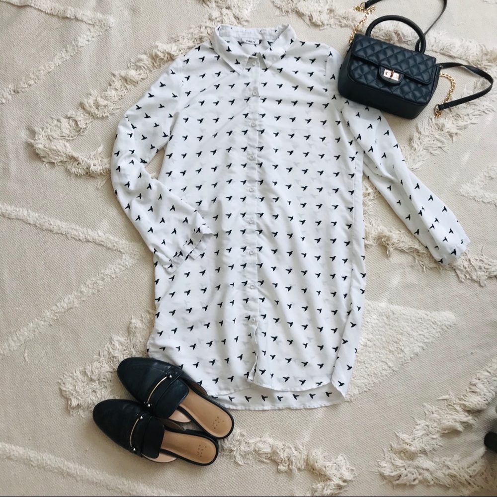 Long sleeved bird print blouse from Only